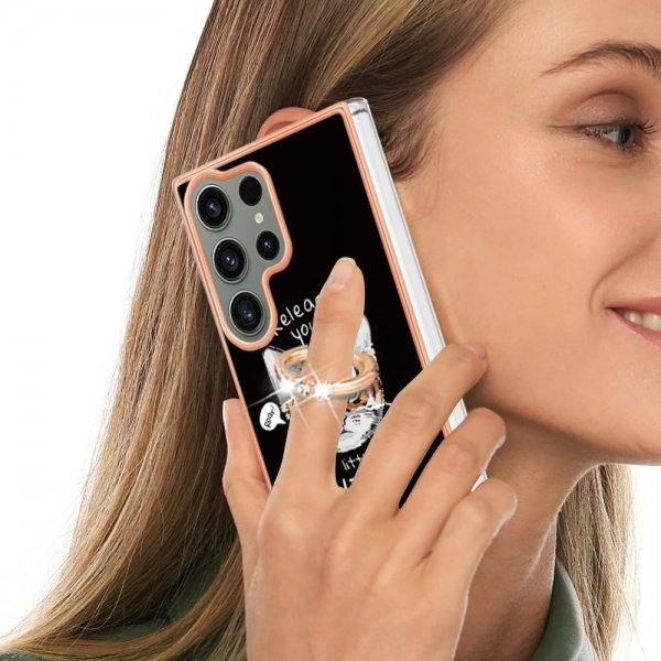 Samsung Galaxy S23 Ultra -suojakuori sormirenkaalla, kuvio: Release Your Little Wild