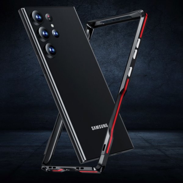 Samsung Galaxy S23 Ultra Kuori Metallinen Bumper Hopea