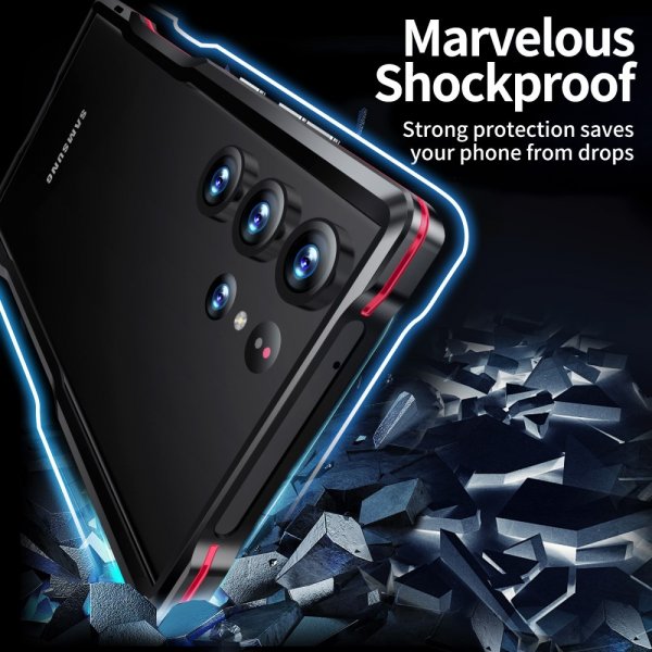 Samsung Galaxy S23 Ultra Kuori Metallinen Bumper Hopea