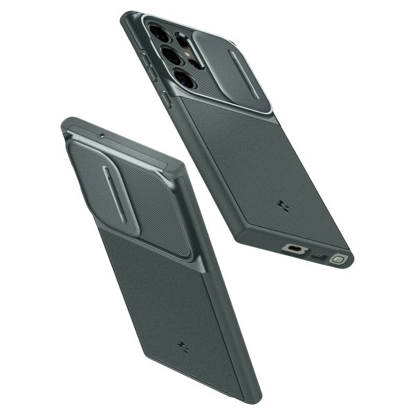 Spigen Samsung Galaxy S23 Ultra -suojakuori Optik Armor Abyss Green