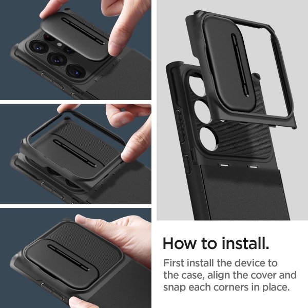 Spigen Samsung Galaxy S23 Ultra kuori Optik Armor musta
