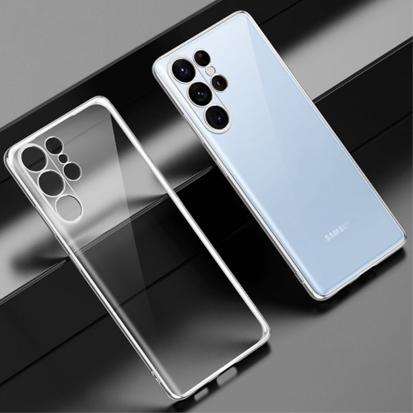 Sulada Samsung Galaxy S23 Ultra Kuori Pinnoitettu Reuna Hopea