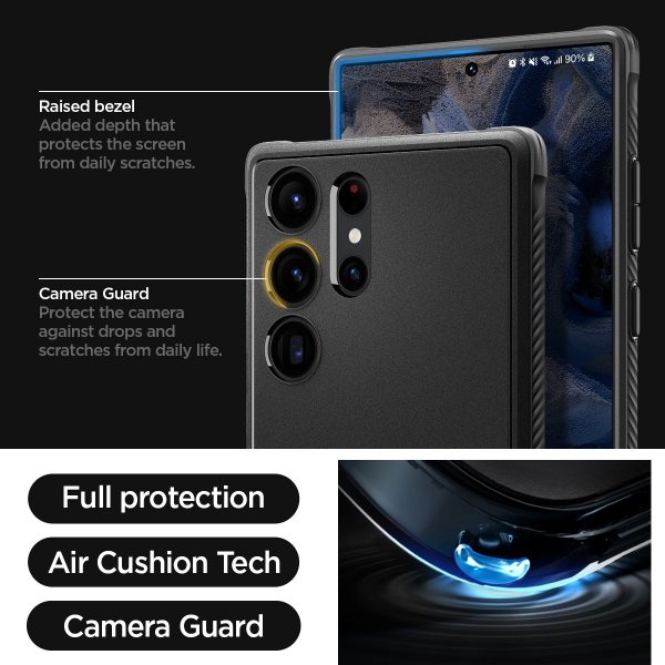 Spigen Samsung Galaxy S23 Ultra -suojakuori Rugged Armor Matte Black