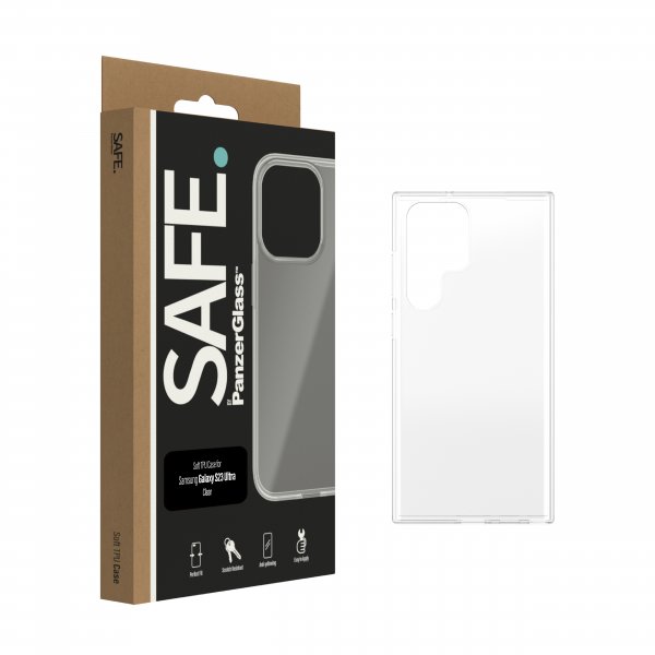 SAFE by PanzerGlass Samsung Galaxy S23 Ultra -läpinäkyvä pehmeä TPU-suojakuori