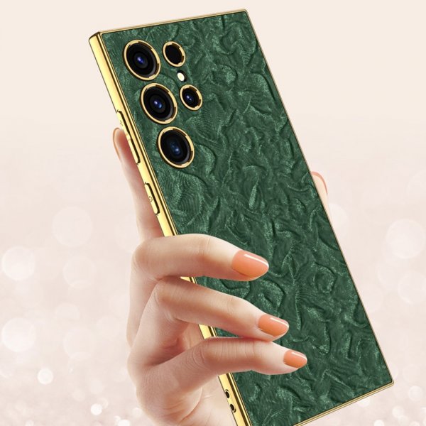 GKK Samsung Galaxy S23 Ultra Kuori Kangas pinnoitettu reuna violetti