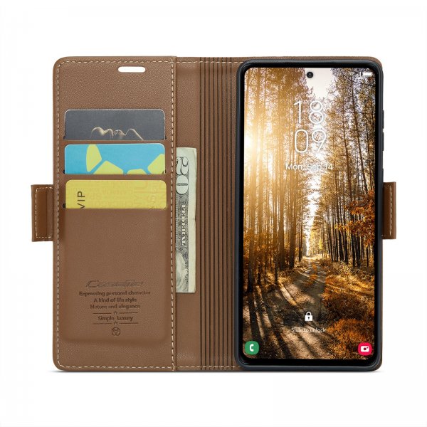 CaseMe Samsung Galaxy S24 FE Kotelo 023 Series Ruskea