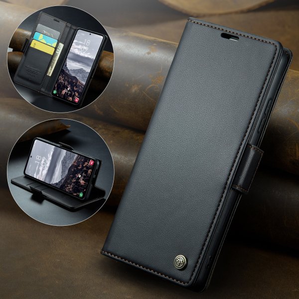 CaseMe Samsung Galaxy S24 FE Kotelo 023 Series Musta