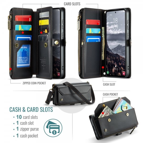 CaseMe Samsung Galaxy S24 FE -suojakuori C36 Series, musta