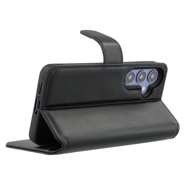 Nordic Covers Samsung Galaxy S24 FE Essential Leather Raven Black -suojakotelo