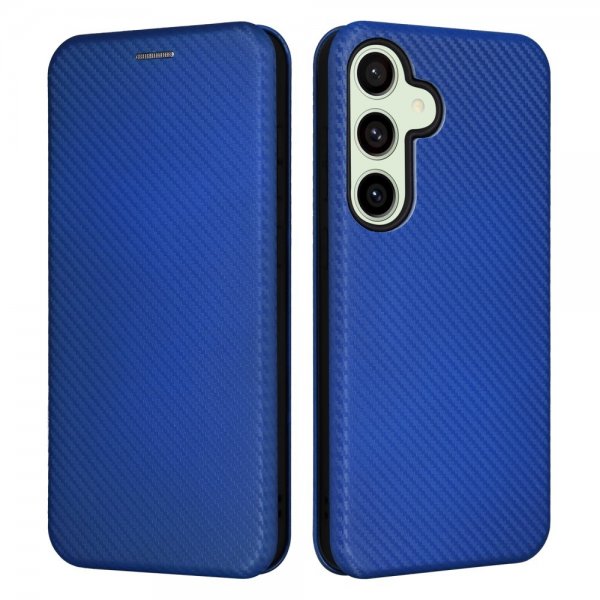 Samsung Galaxy S24 FE -suojakuori, hiilikuitukuvioitu, sininen