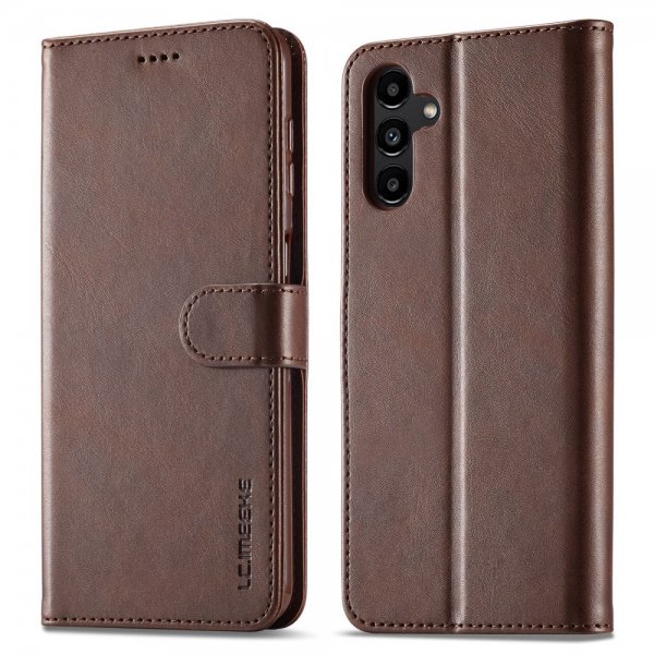 Lc.Imeeke Samsung Galaxy S24 FE -suojakotelo korttipaikalla, jalustatoiminnolla, tummanruskea