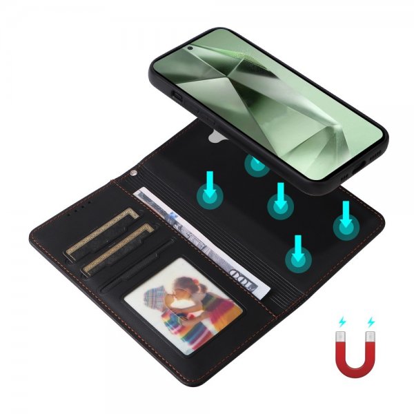 Betopnice Samsung Galaxy S24 FE -kuori irrotettavalla kannella 005 Musta