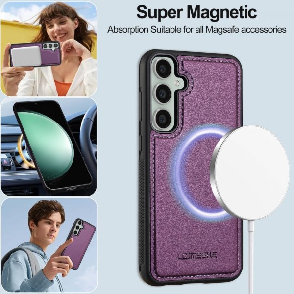 Lc.Imeeke Samsung Galaxy S24 FE -kuori irrotettavalla kuorella L2 Series MagSafe violetti