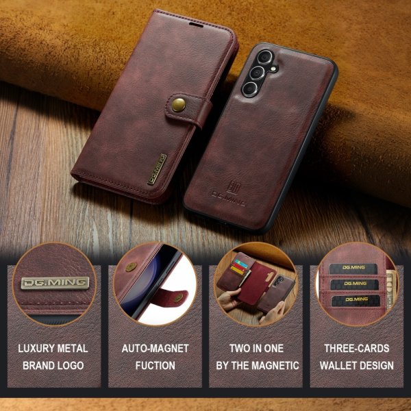 Dg.Ming Samsung Galaxy S24 FE -kotelo irrotettavalla kuorella, punainen