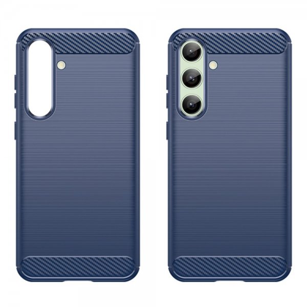 Samsung Galaxy S24 FE Kuori Harjattu hiilikuitukuvio Sininen