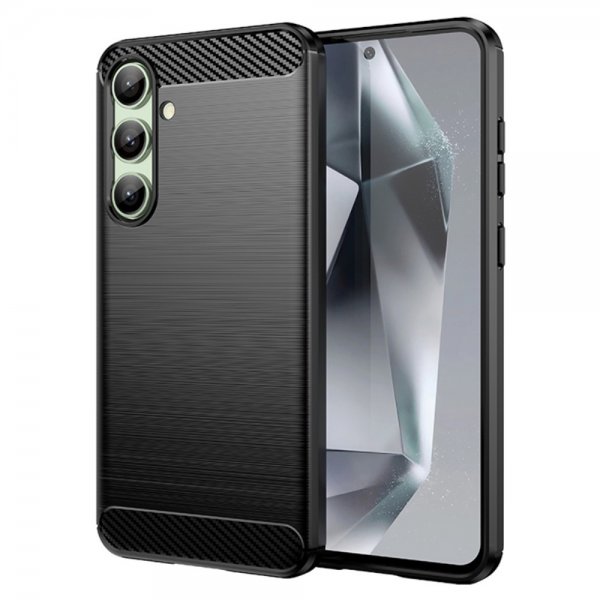Samsung Galaxy S24 FE Kuori Harjattu hiilikuitukuvio musta