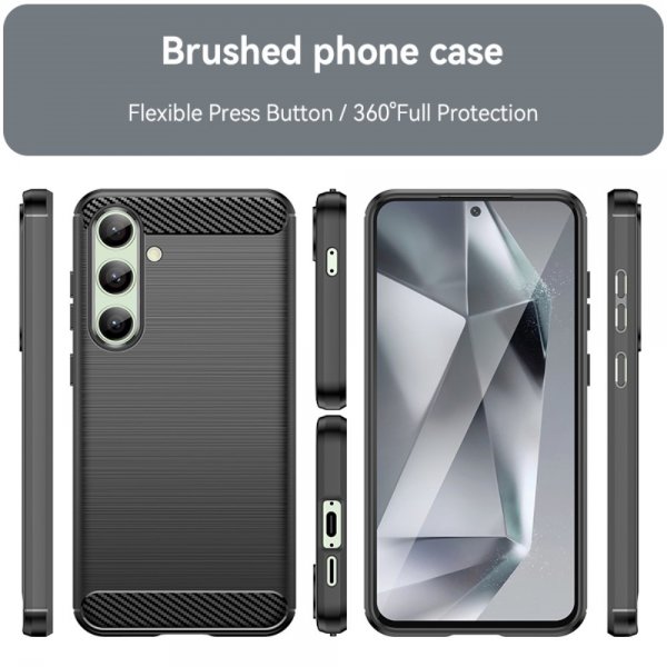 Samsung Galaxy S24 FE Kuori Harjattu hiilikuitukuvio musta