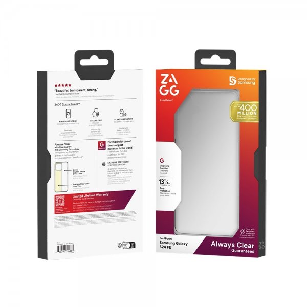 ZAGG Samsung Galaxy S24 FE -suojakuori Crystal Palace läpinäkyvä