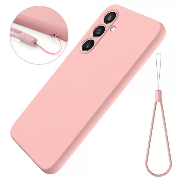 Samsung Galaxy S24 FE Kuori silikonihihnalla, vaaleanpunainen