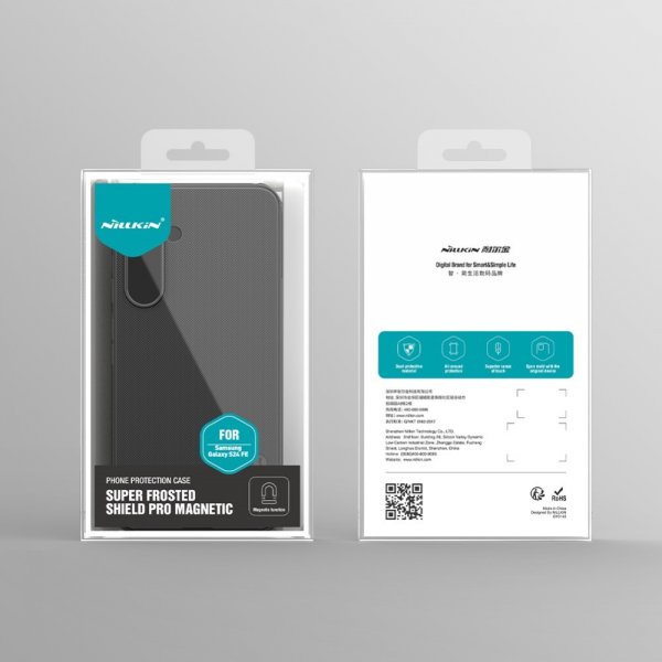 Nillkin Samsung Galaxy S24 FE -suojakuori Super Frosted Shield Pro MagSafe, musta