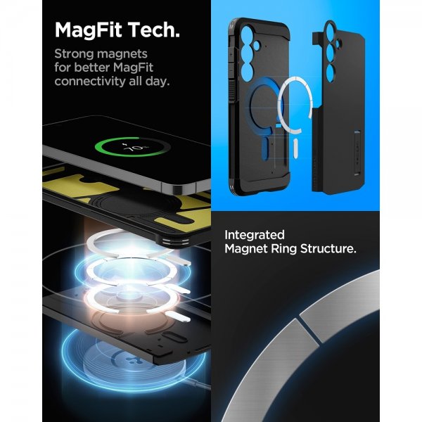 Spigen Samsung Galaxy S24 FE Suojakuori Tough Armor MagFit Musta