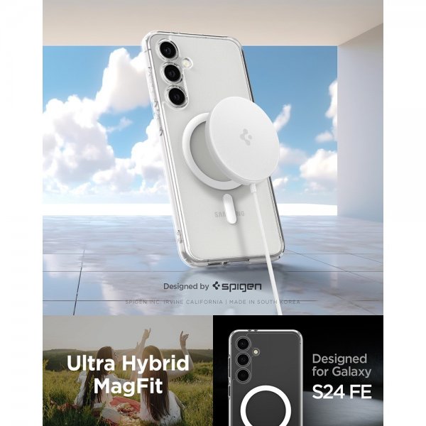 Spigen Samsung Galaxy S24 FE -kuori Ultra Hybrid MagFit valkoinen