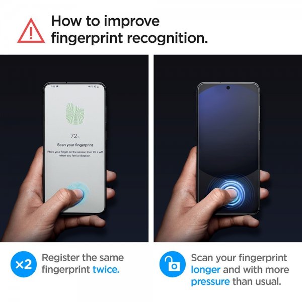 Spigen Samsung Galaxy S24 FE -näytönsuoja GLAS.tR EZ Fit 2-pakkaus