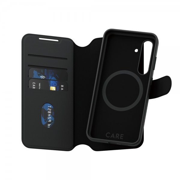 CARE by PanzerGlass Samsung Galaxy S24 -suojakotelo Tango Two-in-One Wallet MagSafe musta