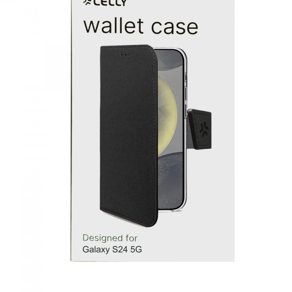 Celly Samsung Galaxy S24 -suojakotelo Wally Wallet Case, musta