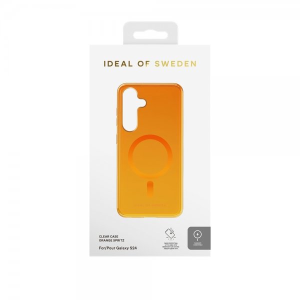 Ideal of Sweden Samsung Galaxy S24/Galaxy S25 Kuori Clear Case MagSafe Orange Spritz