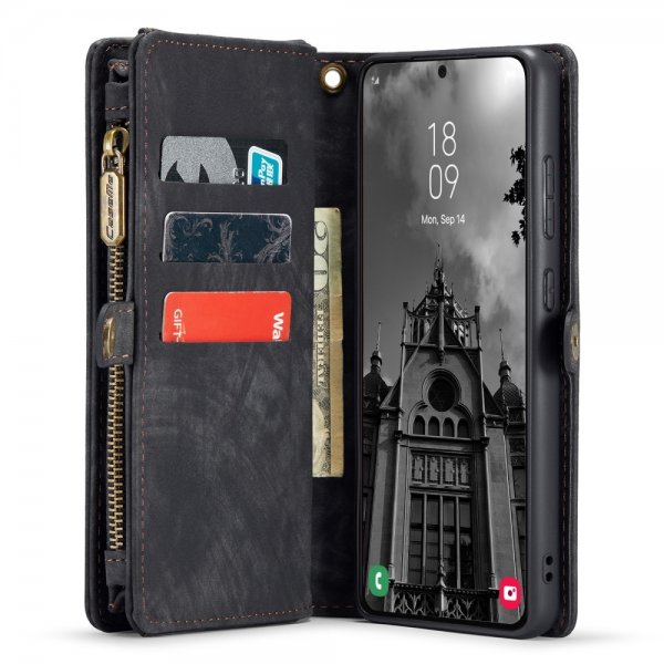 CaseMe Samsung Galaxy S24 Plus -kotelo, 008 Series, irrotettava kuori, musta