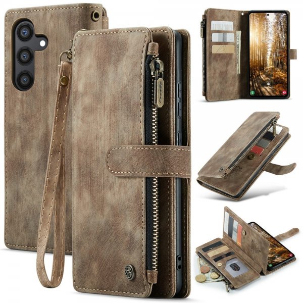 CaseMe Samsung Galaxy S24 Plus -kotelo C30-sarja Ruskea