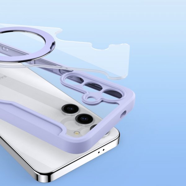 Dux Ducis Samsung Galaxy S24 Plus -kotelo, Skin X Pro Series, jalusta, MagSafe, violetti