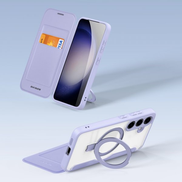 Dux Ducis Samsung Galaxy S24 Plus -kotelo, Skin X Pro Series, jalusta, MagSafe, violetti