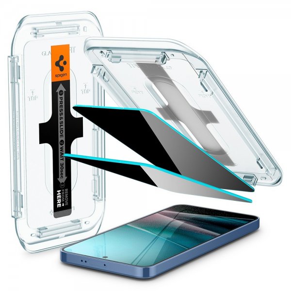 Spigen Samsung Galaxy S24 Plus/Galaxy S25 Plus -näytönsuoja GLAS.tR EZ Fit Privacy 2-pack