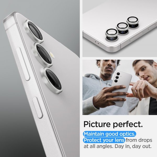 Spigen Samsung Galaxy S24 Plus Kameran linssinsuoja GLAS.tR EZ Fit Optik Pro 2-pakkaus Harmaa