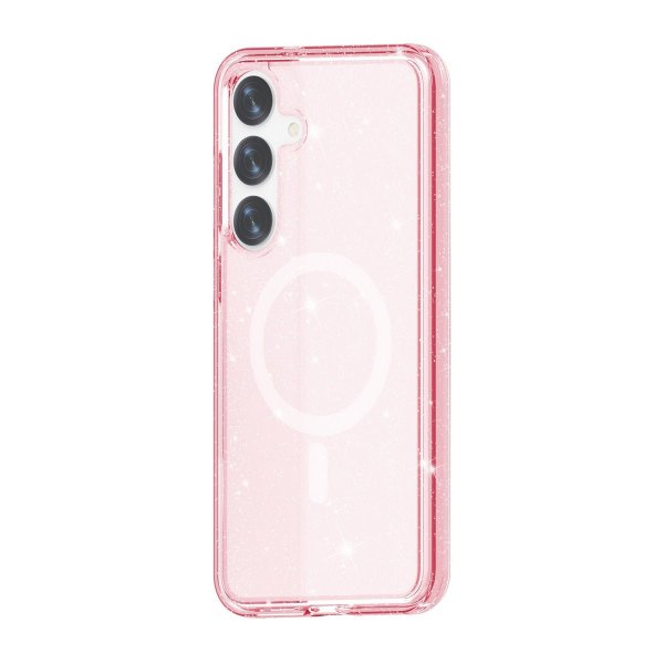 Samsung Galaxy S24 Plus Kuoret Glitter MagSafe Roosa