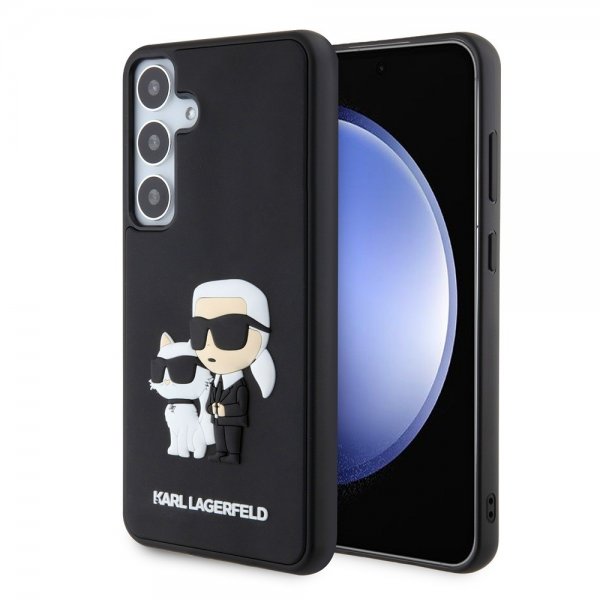 Karl Lagerfeld Samsung Galaxy S24 Plus -kuori 3D Rubber Karl & Choupette Musta