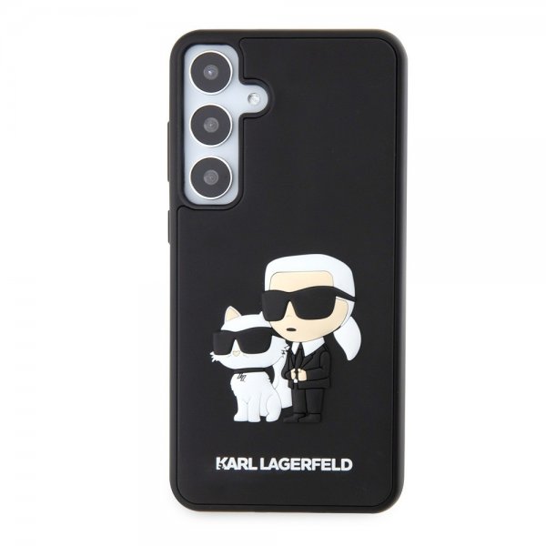 Karl Lagerfeld Samsung Galaxy S24 Plus -kuori 3D Rubber Karl & Choupette Musta