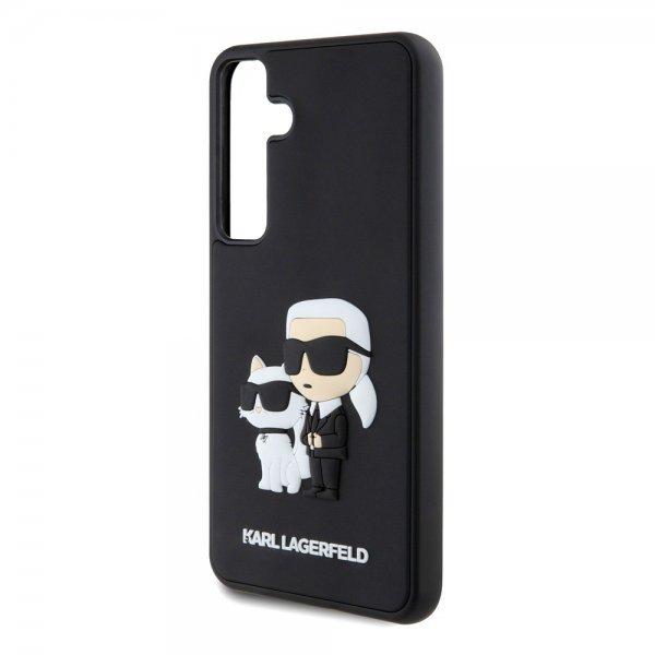 Karl Lagerfeld Samsung Galaxy S24 Plus -kuori 3D Rubber Karl & Choupette Musta