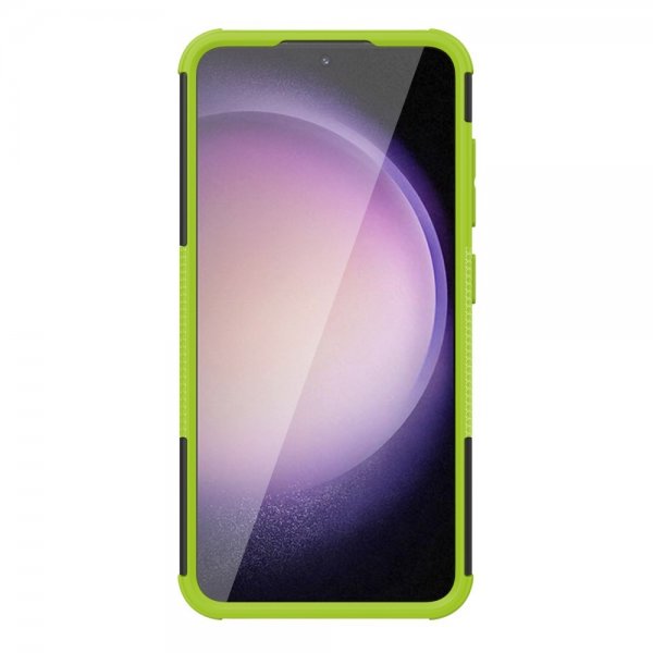 Samsung Galaxy S24 Plus -kuori, rengaskuvio, jalustatoiminto, vihreä
