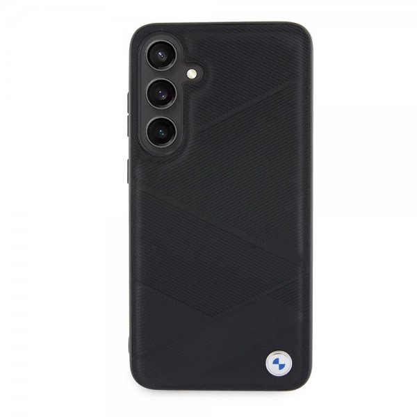 BMW Samsung Galaxy S24 Plus Kuori Aidosta Nahasta Kuvioitu Musta