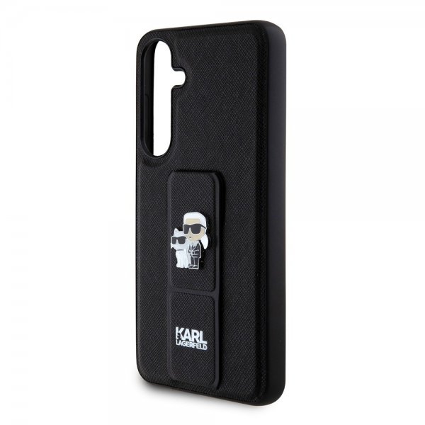 Karl Lagerfeld Samsung Galaxy S24 Plus -kotelo Grip & Stand Saffiano musta