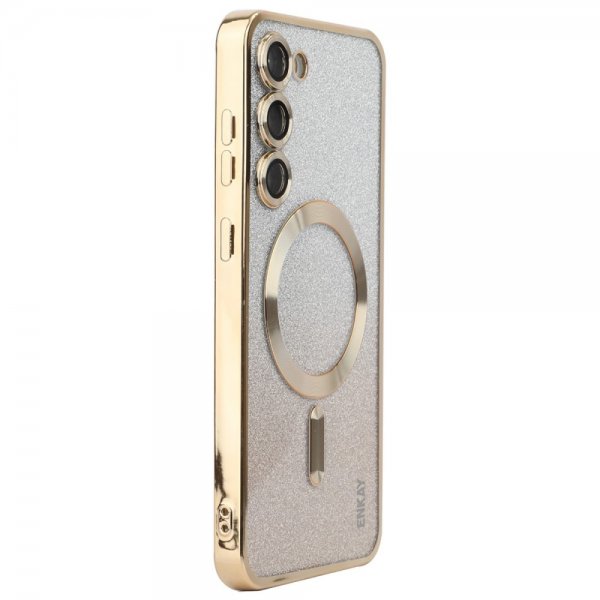 Enkay Samsung Galaxy S24 Plus Kuori Päällystetty Reuna Glitter MagSafe Kulta