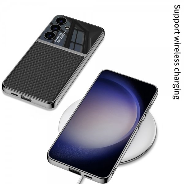 GKK Samsung Galaxy S24 Plus Kuori, päällystetyt reunat, nahkakuvio, punainen