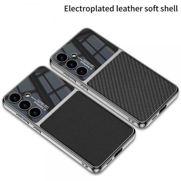 GKK Samsung Galaxy S24 Plus Kuori, päällystetyt reunat, nahkakuvio, punainen