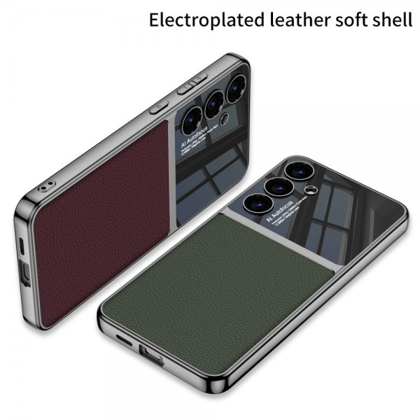 GKK Samsung Galaxy S24 Plus Kuori, päällystetyt reunat, nahkakuvio, punainen