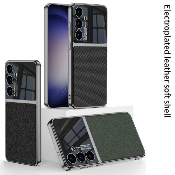 GKK Samsung Galaxy S24 Plus Kuori, päällystetyt reunat, nahkakuvio, punainen