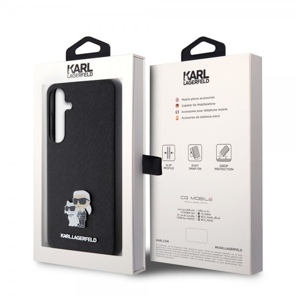Karl Lagerfeld Samsung Galaxy S24 Plus Suojakuori Saffiano Karl & Choupette Musta