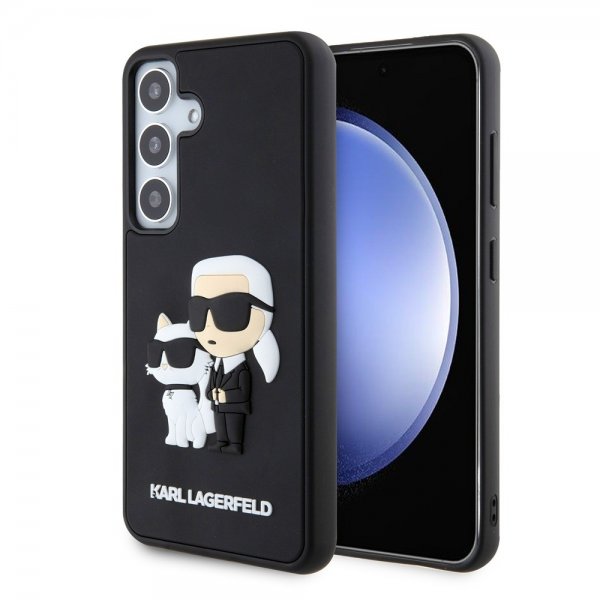 Karl Lagerfeld Samsung Galaxy S24 Suojakuori 3D Rubber Karl & Choupette Musta